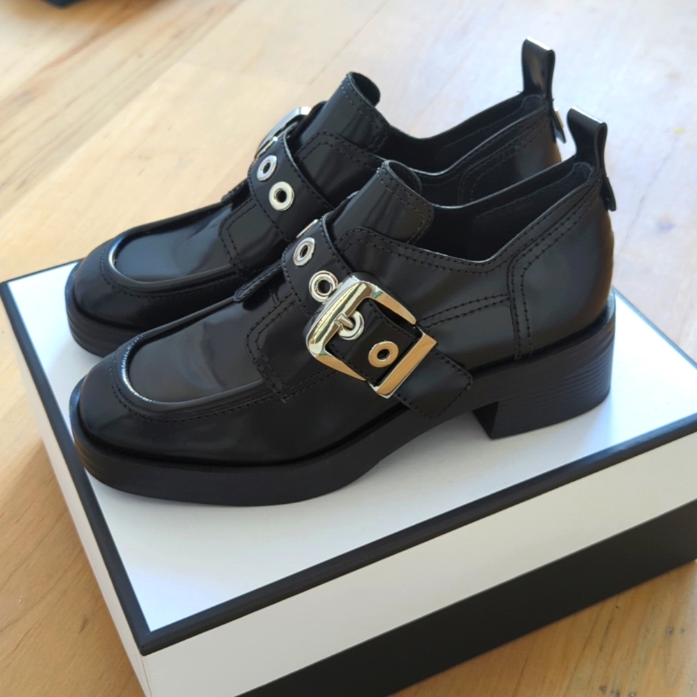 BRAND NEW LARROUDÉ STEWART FLAT OXFORD BLACK 9 US Women's